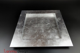 Silver square lacquer tray - size L/ 35cm